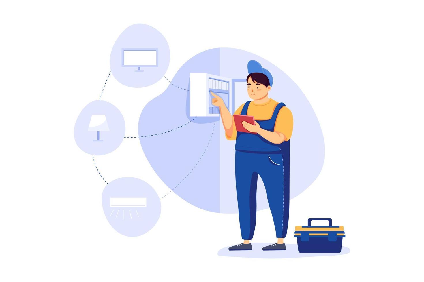 Smart Home Installation concept vector