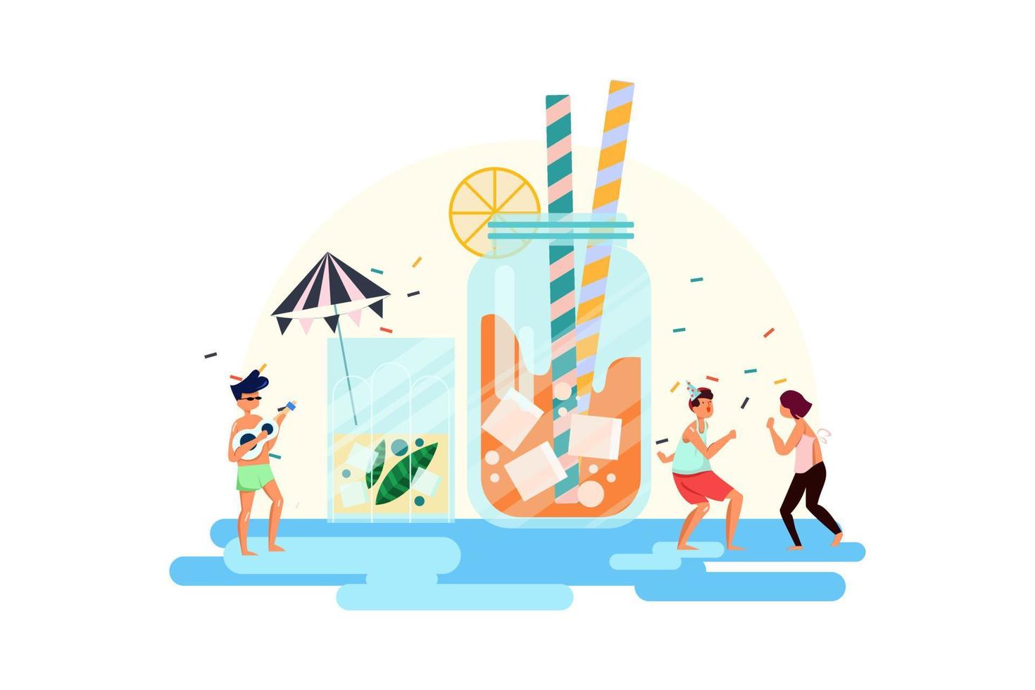 Summer Time Illustration concept. Flat illustration isolated on white background Illustration concept. Flat illustration isolated on white background vector