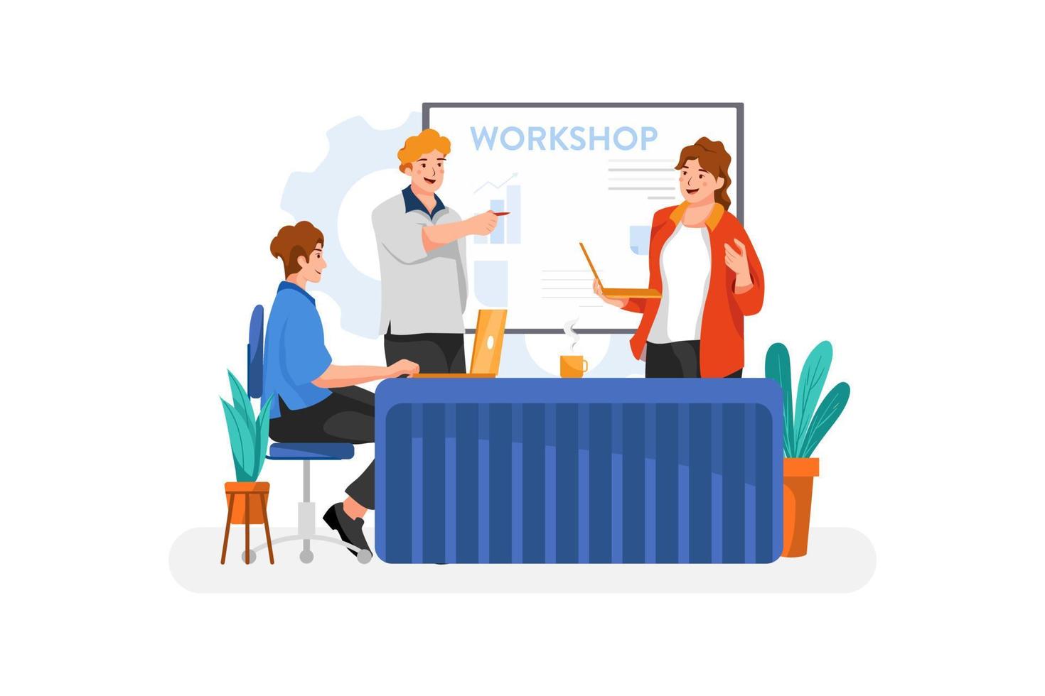 Business Workshop flat Illustration concept vector