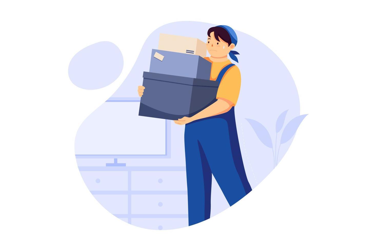 Heavy Lifting Illustration concept vector