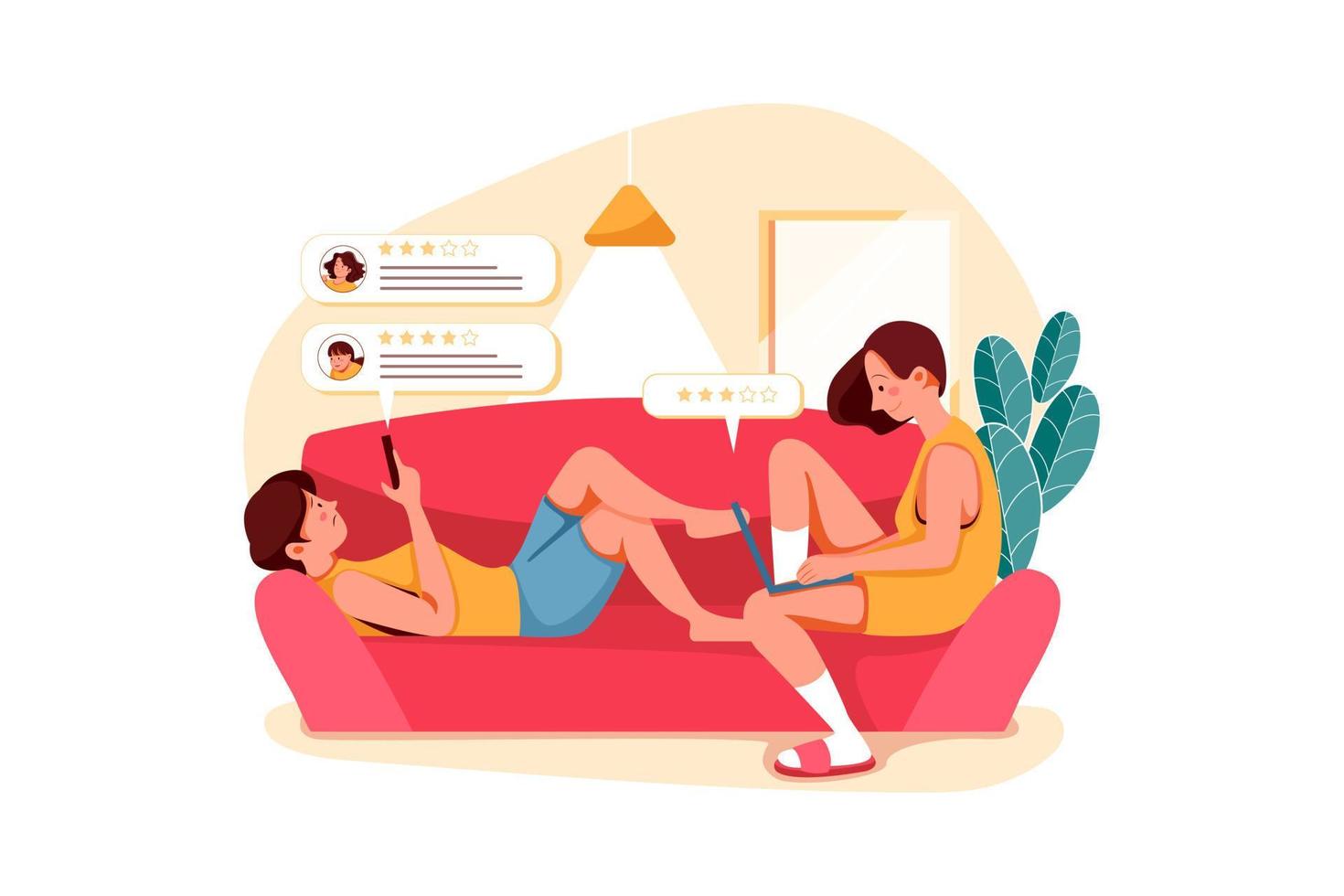 Ratings and Reviews Illustration concept vector