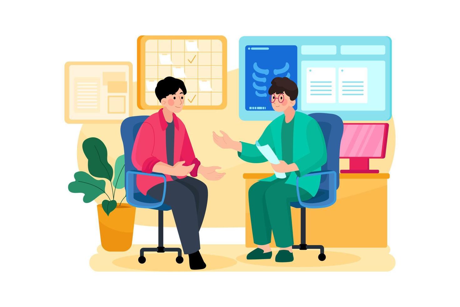 Doctors appointment Flat Illustrations Concept vector