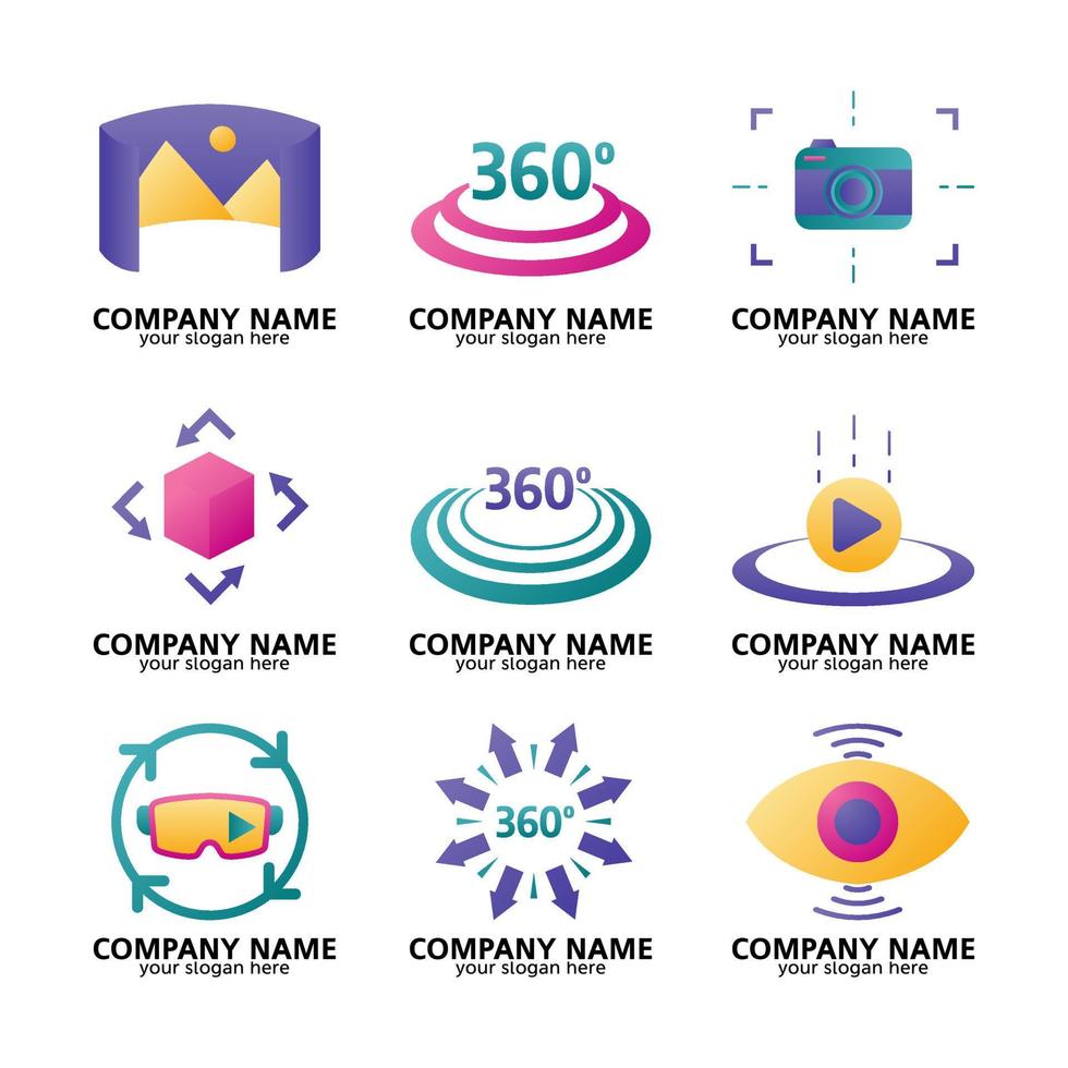 Set of 360 Technology Logo vector