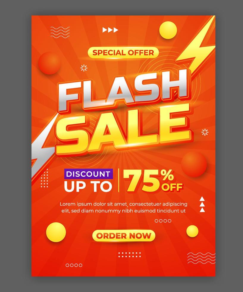 Flash Sale Poster Template vector