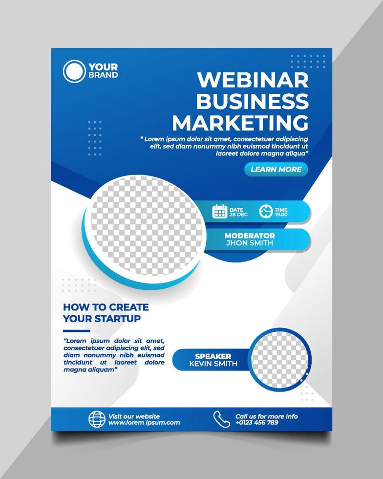 plantilla de póster de marketing de seminario web vector