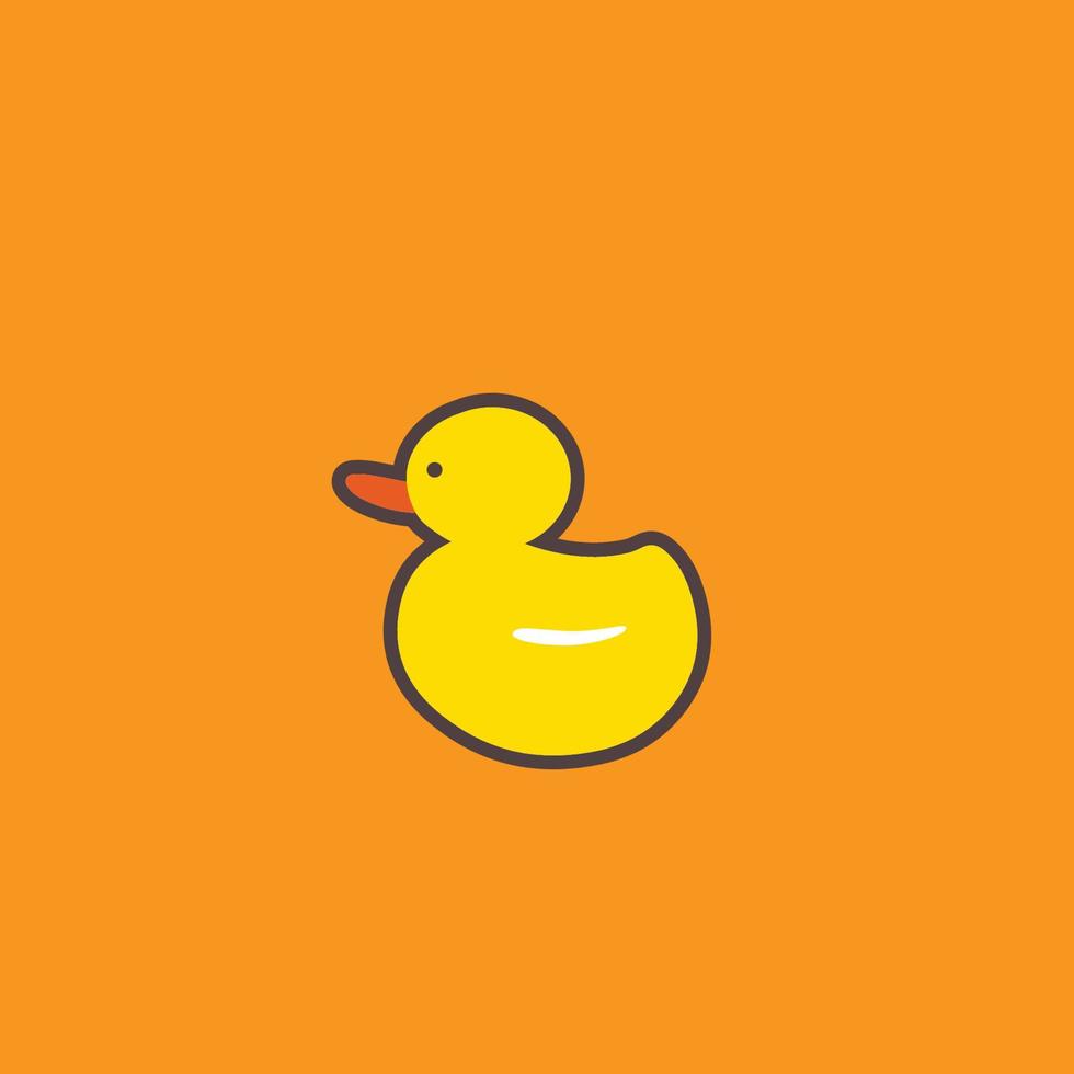 Simple Yellow Duck Logo Illustration vector