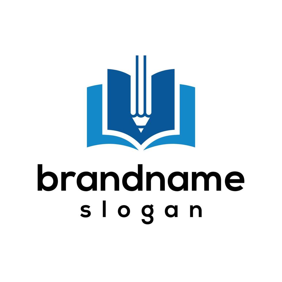 Vector graphic of book combined with pencil logo