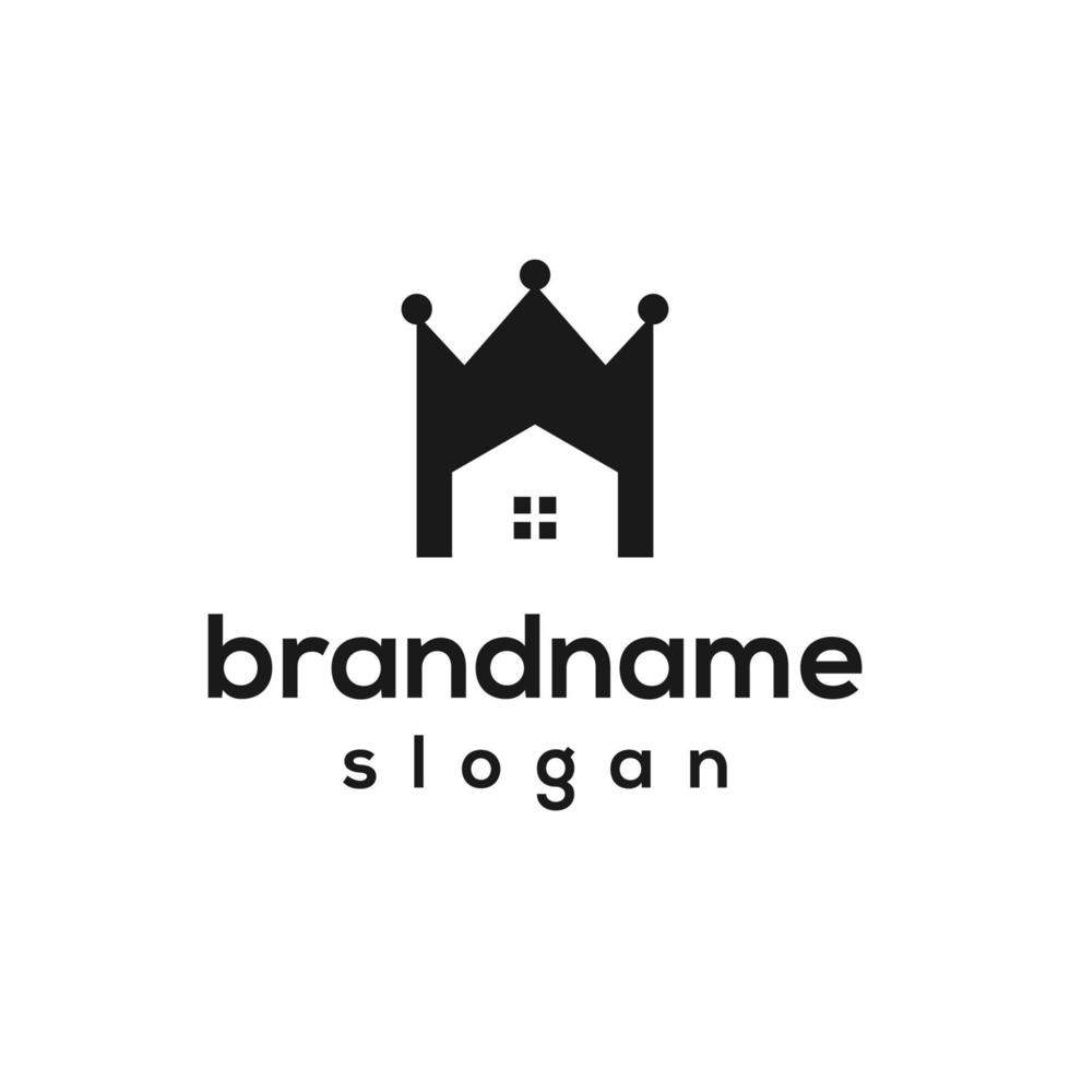 Vector graphic of home crown logo design template