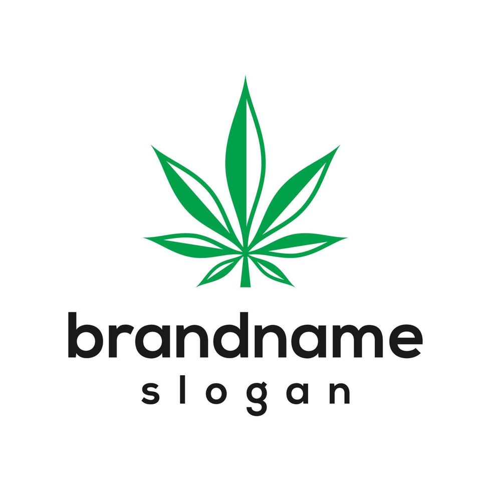 gráfico vectorial de la plantilla de diseño del logotipo de cannabis vector