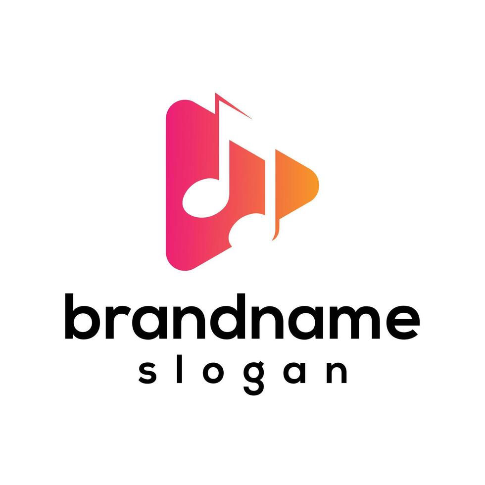 Vector graphic of music media logo design template