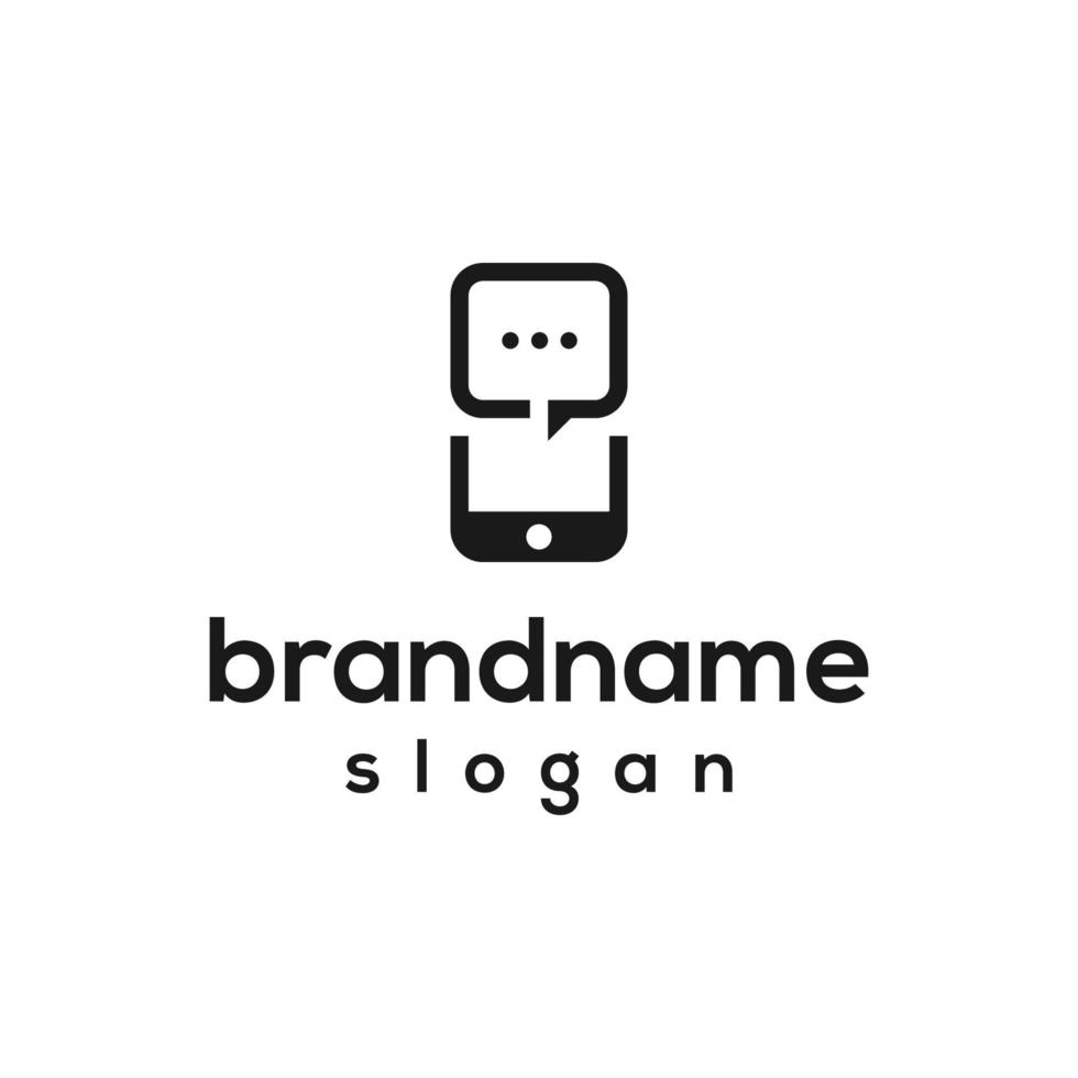 Vector graphic of chat mobile logo design template