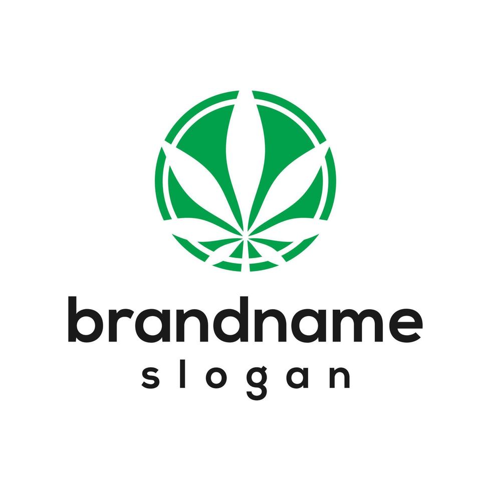 Vector graphic of cannabis logo design template