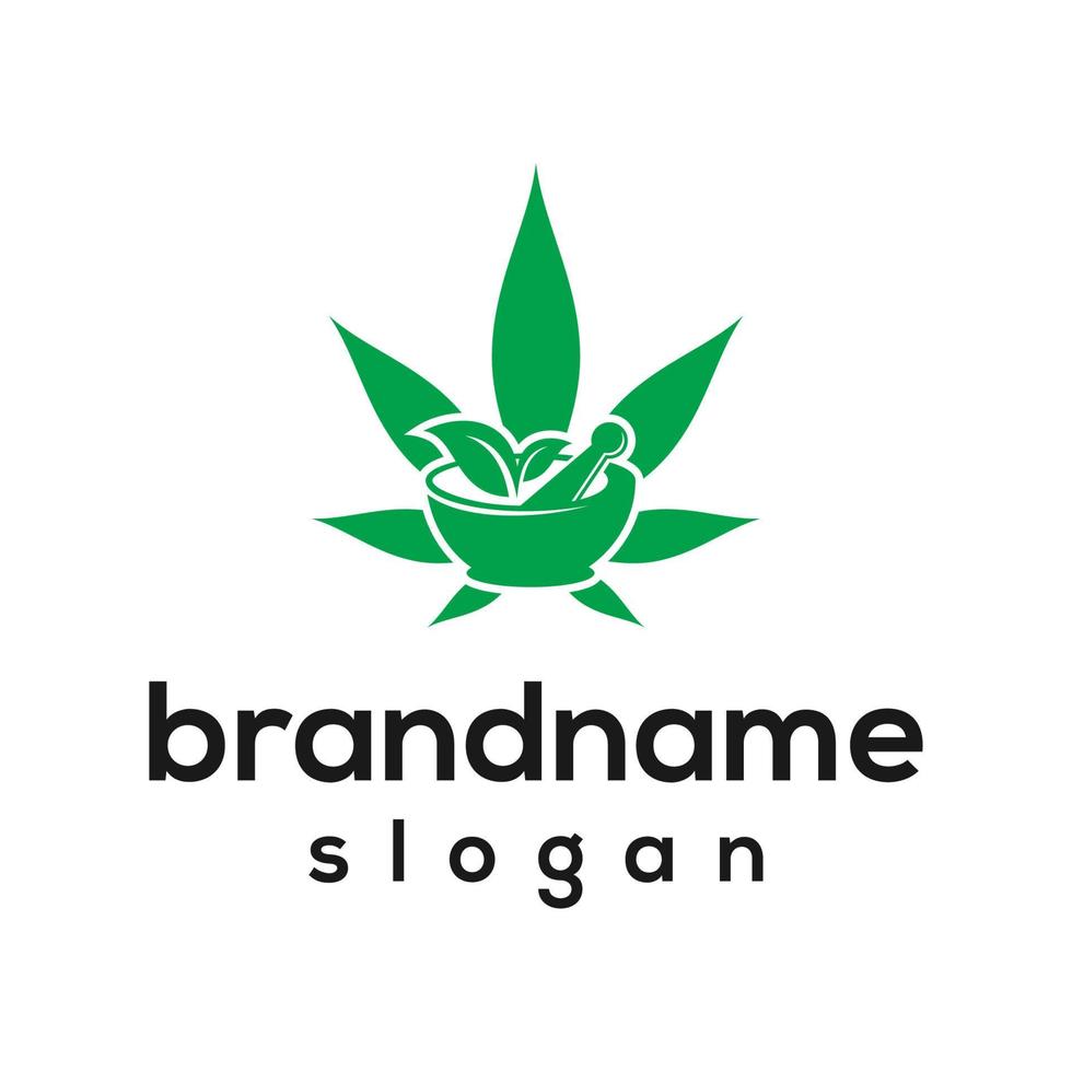 Vector graphic of cannabis logo design template