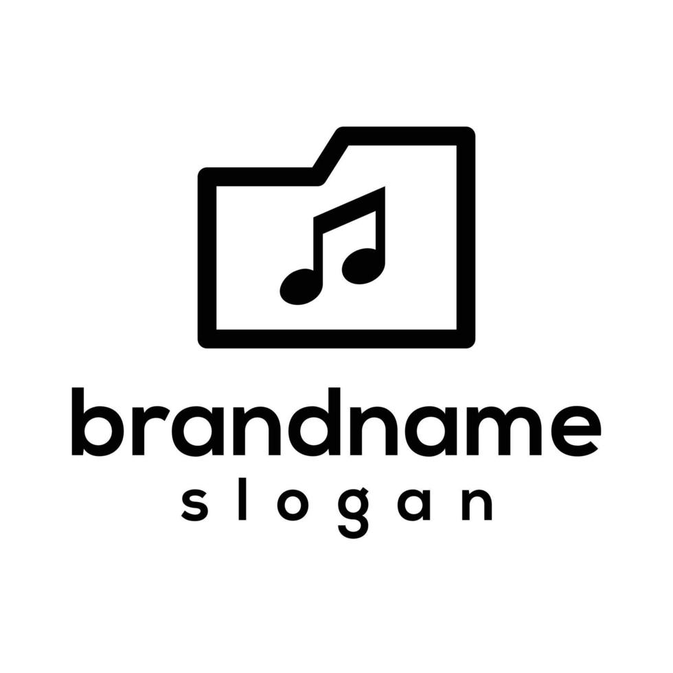 Vector graphic of music folder logo design template