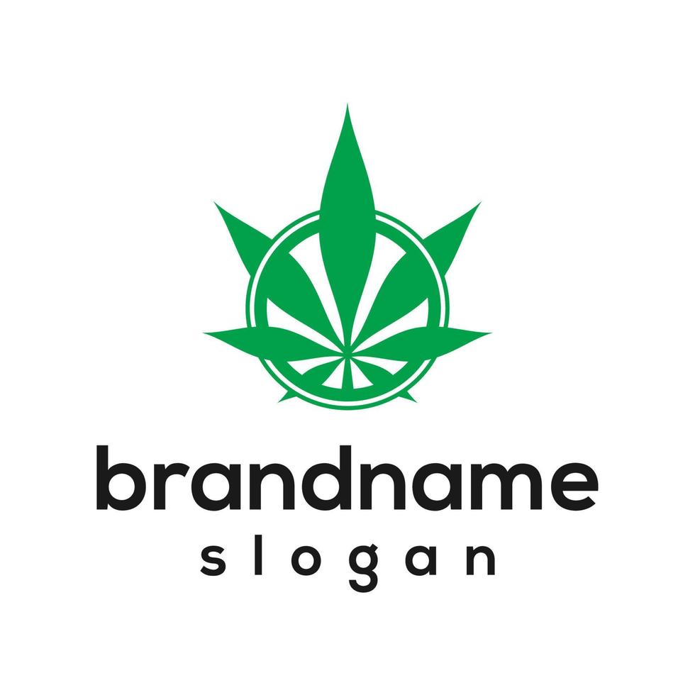 Vector graphic of cannabis logo design template