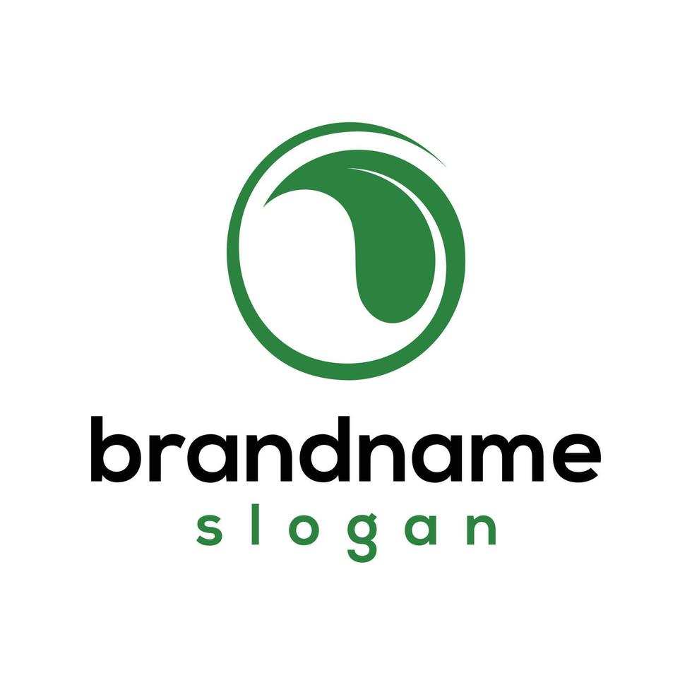 Vector graphic of simple leaf logo design template