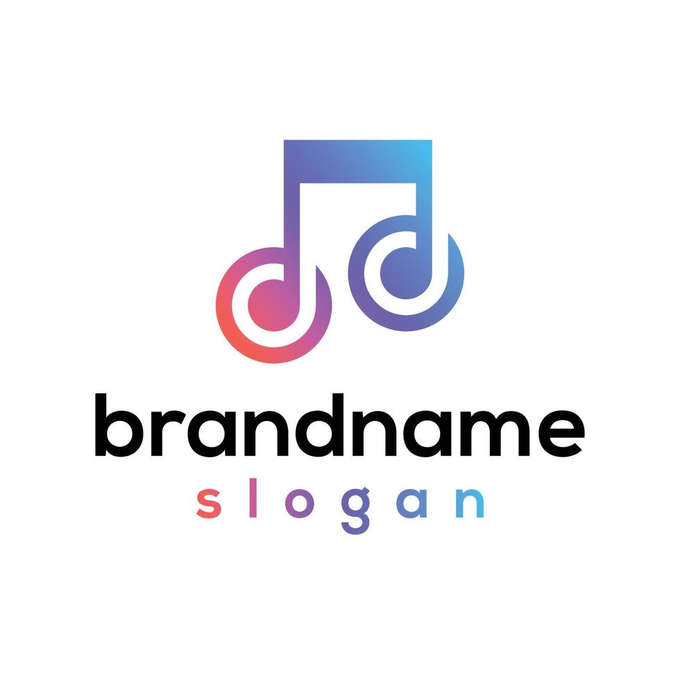 Vector graphic of music media logo design template