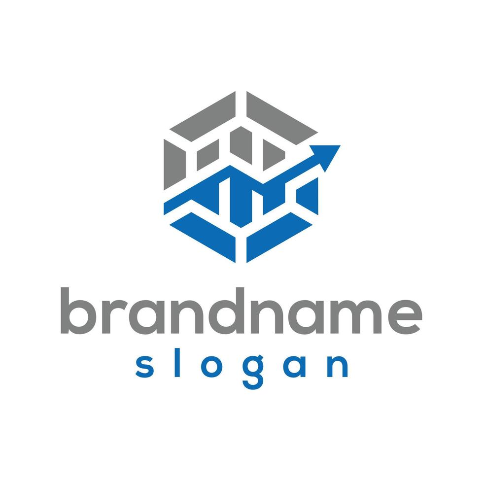 Vector graphic of up arrow logo design template