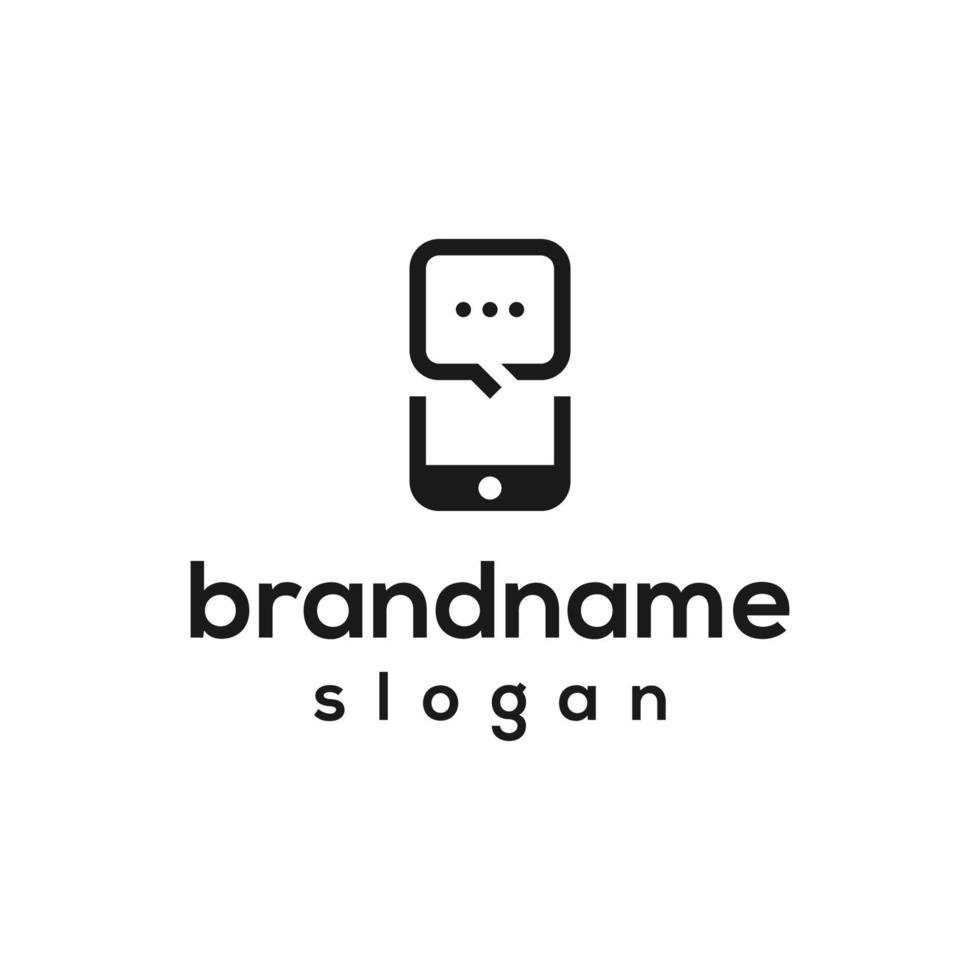 Vector graphic of chat mobile logo design template
