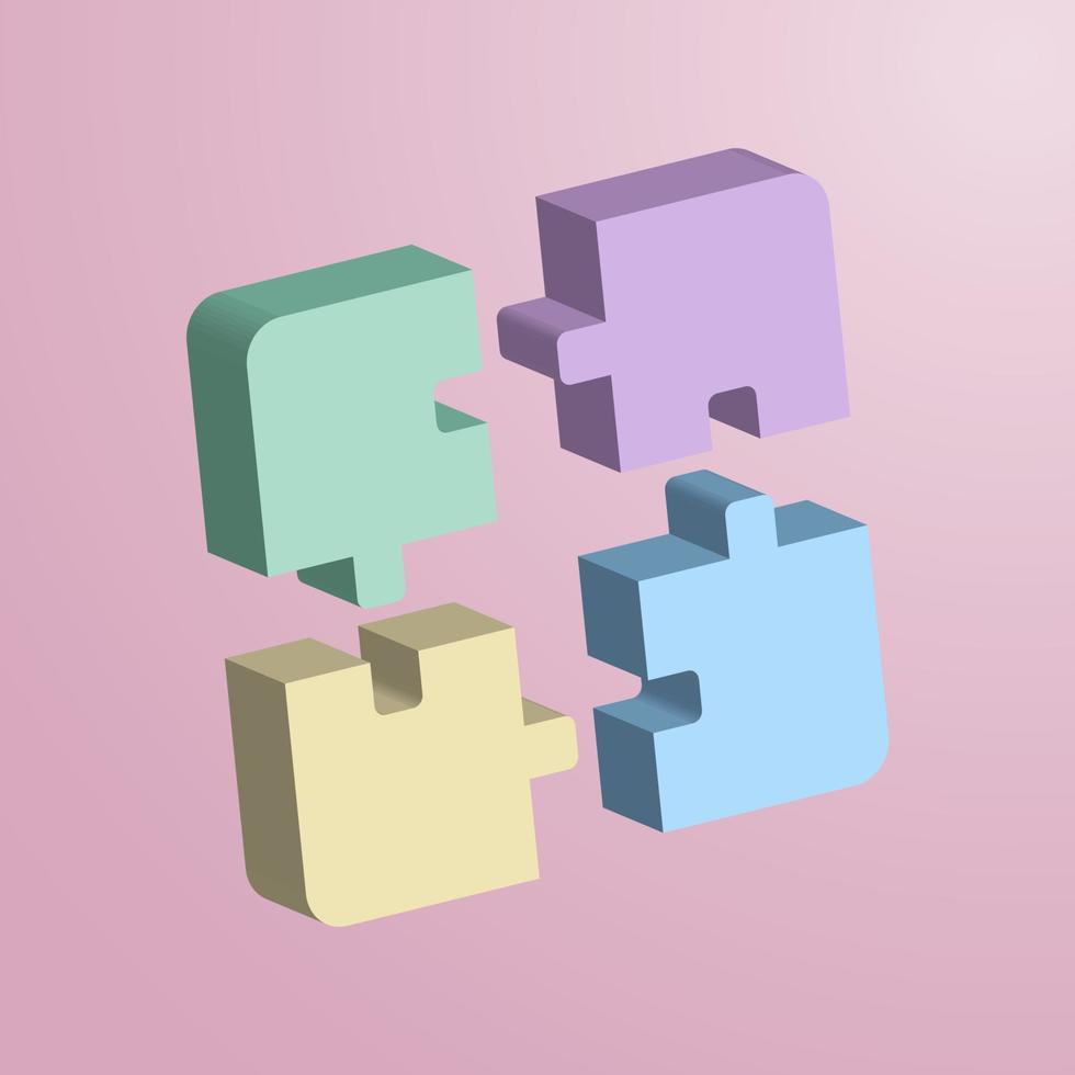 puzzle pieces icon vector