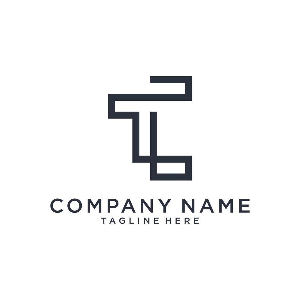 T initial letter logo design template vector. vector