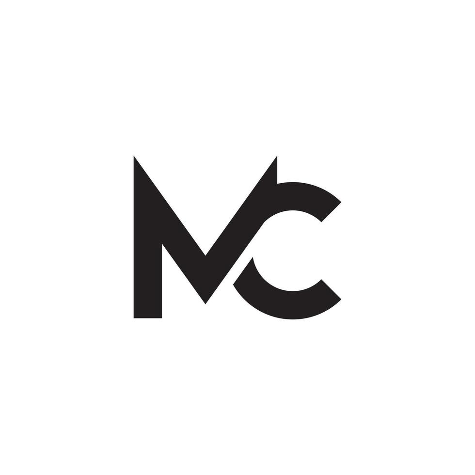 MC or CM letter logo design. vector