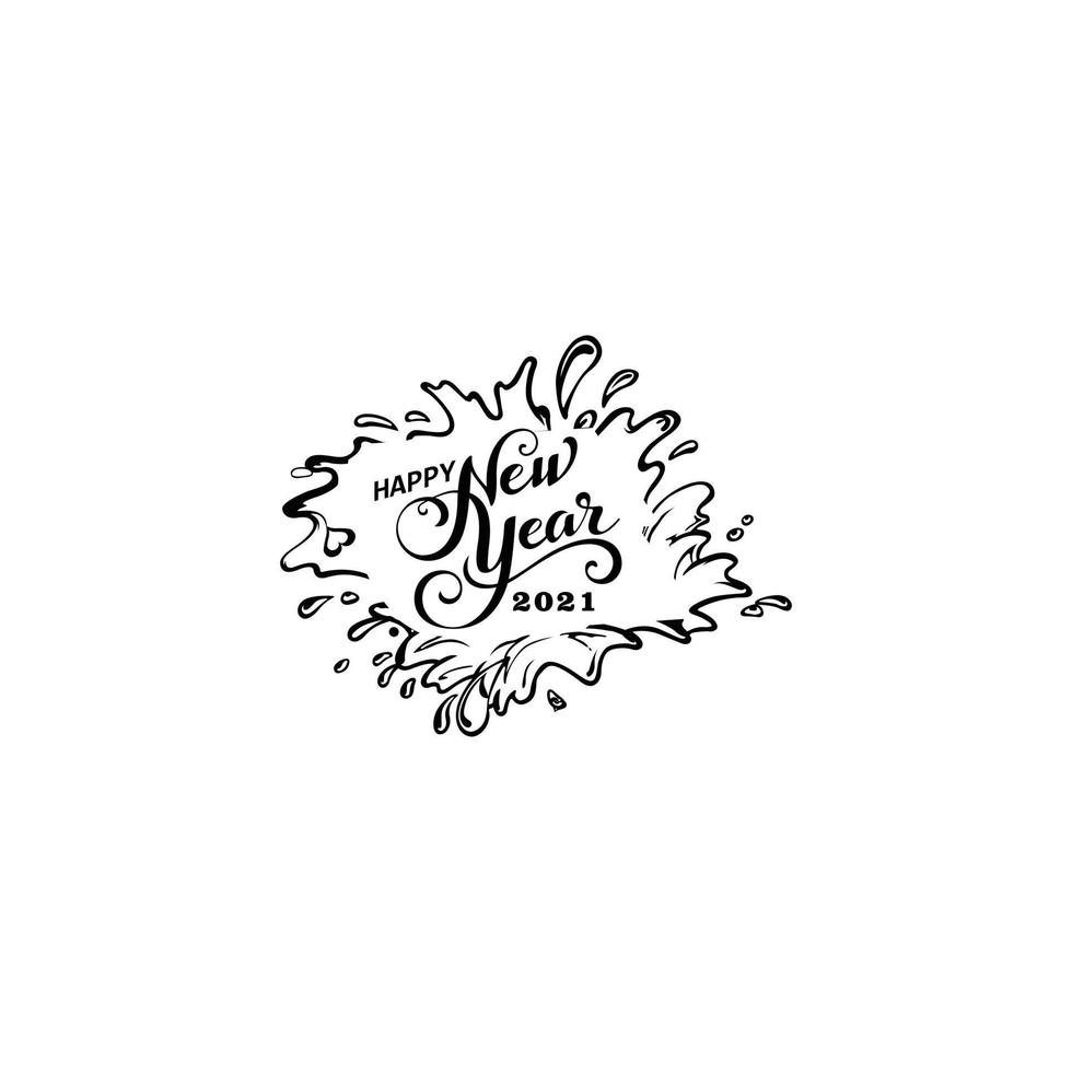 feliz año nuevo 2021. ilustración de vector de vacaciones con composición de letras y explosión.