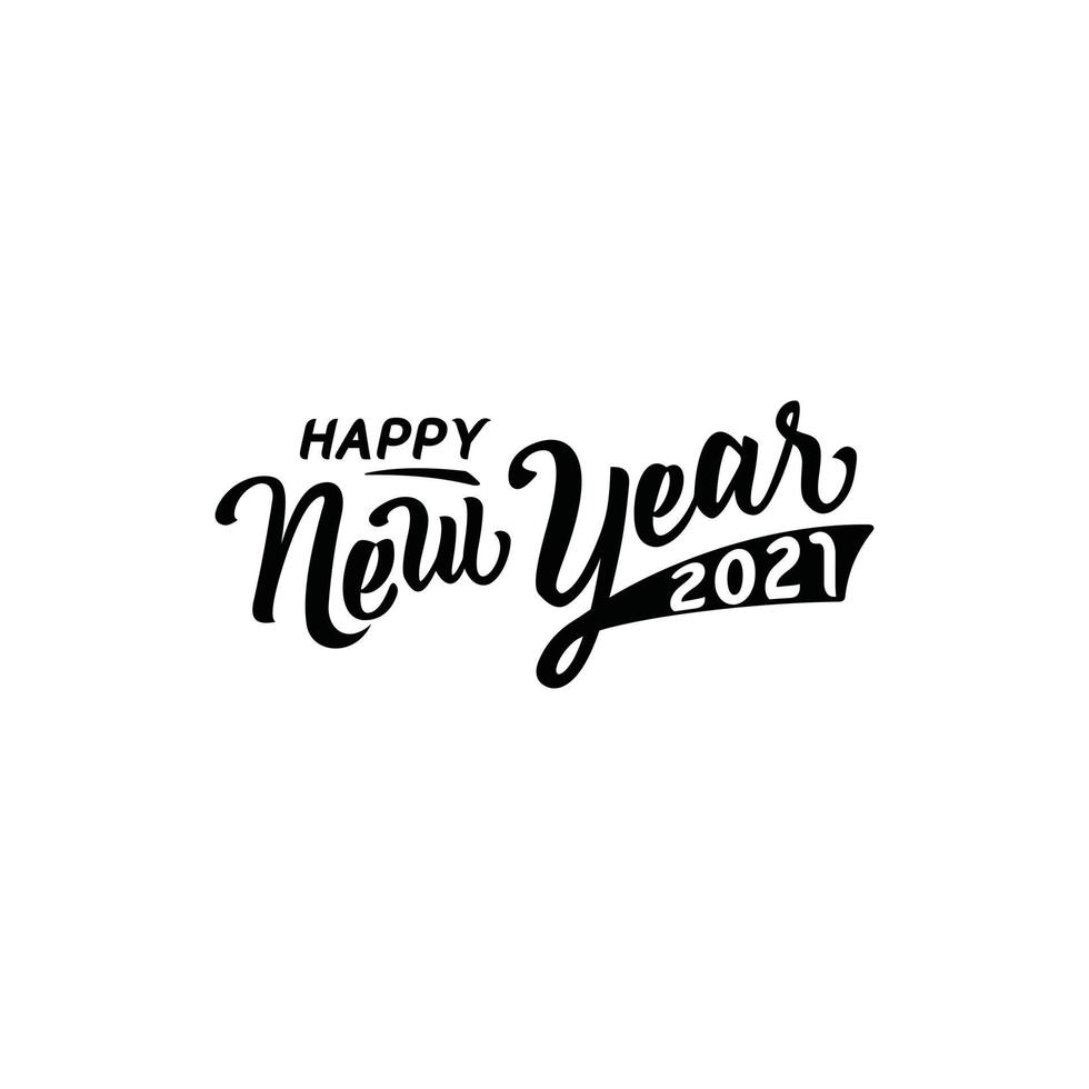 Happy 2021 New Year. Holiday Vector Illustration With Lettering Composition And Burst.