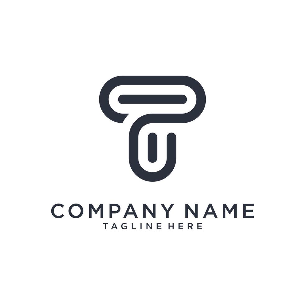 Initial letter T logo design vector template.