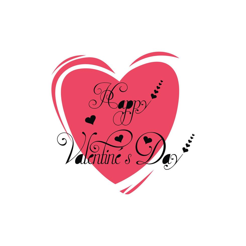 Happy Valentine's Day Vector Background with heart pattern and typography.