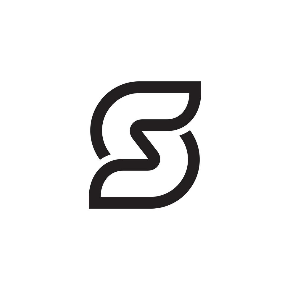 SS or S initial letter logo design vector on