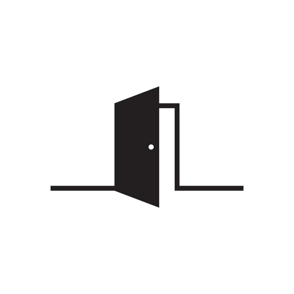 Door vector logo design black. Door icon