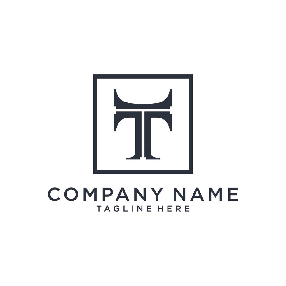 T initial letter logo design template vector. vector