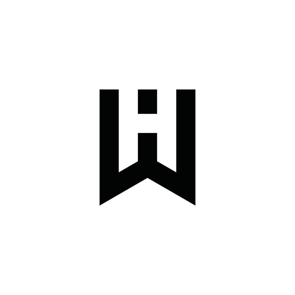 HW or WH initial letter logo design vector. vector