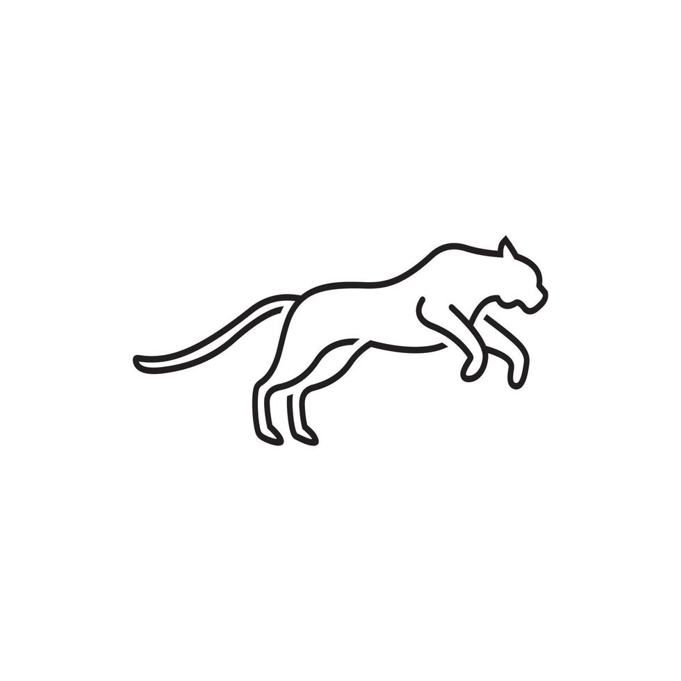 diseño de logotipo vectorial de contorno de guepardo sobre fondo blanco. vector
