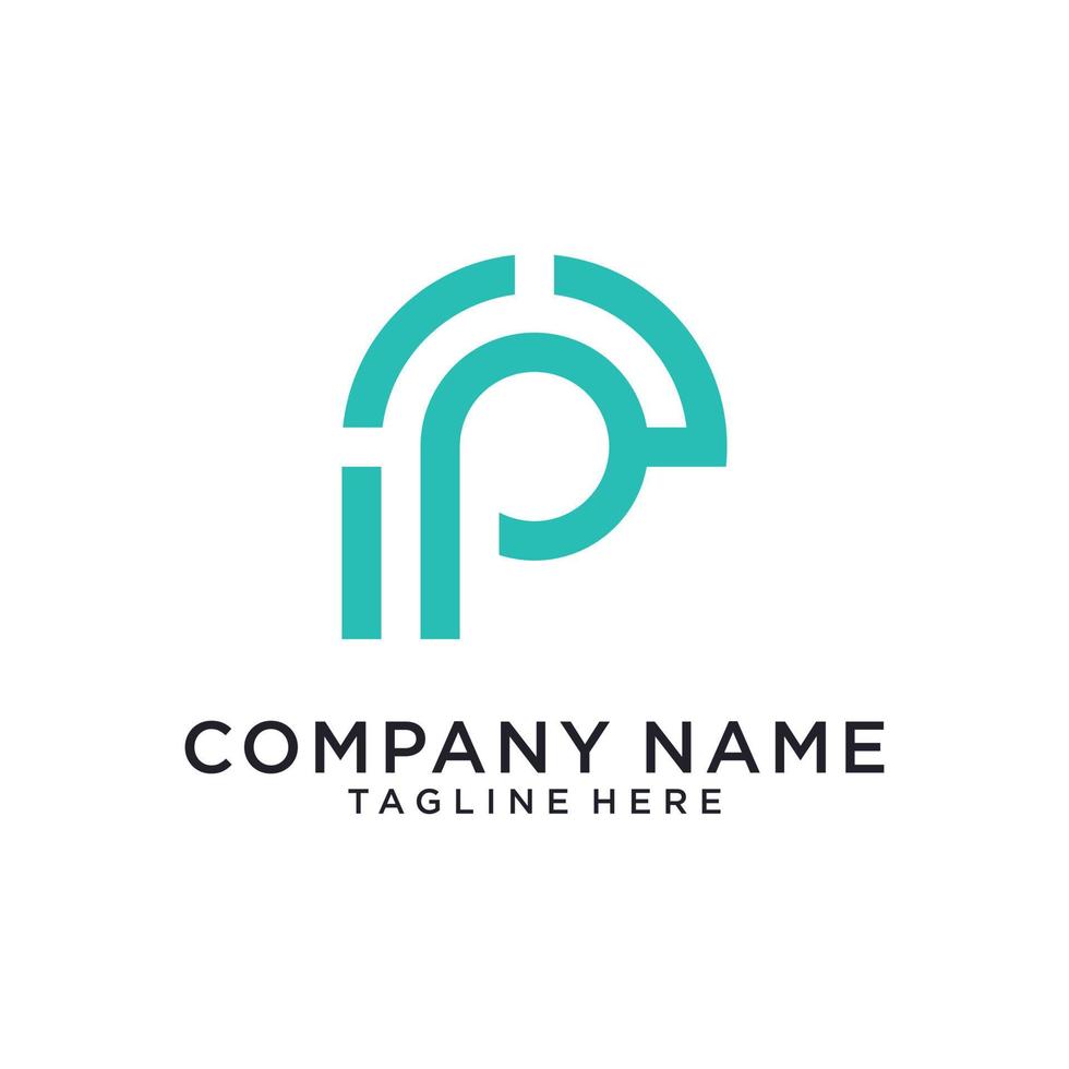 Initial letter P vector logo design template.