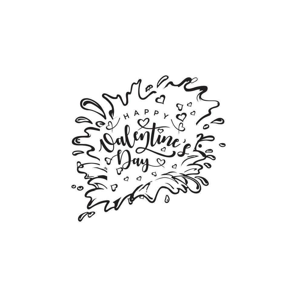 Happy Valentine's Day Vector Background pattern and typography.