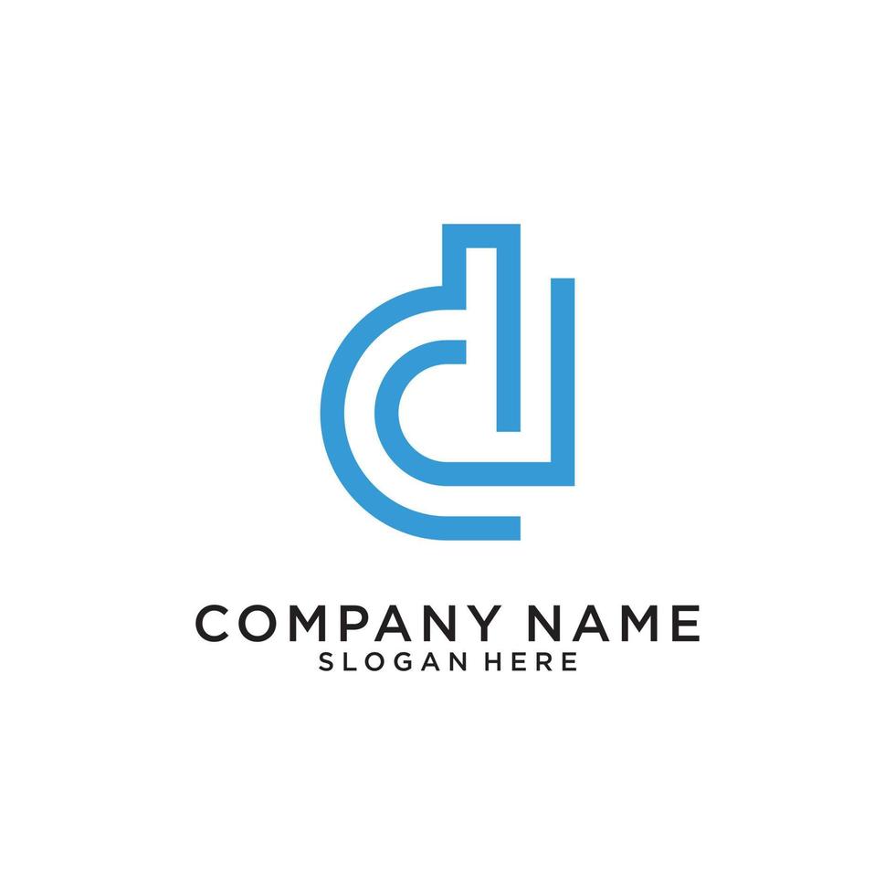Letter D or DD logo design concept. vector