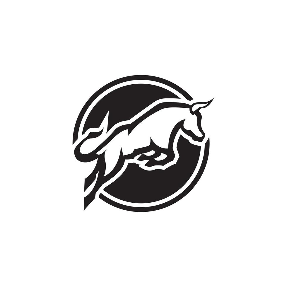 Jumping horse vector logo design concept.