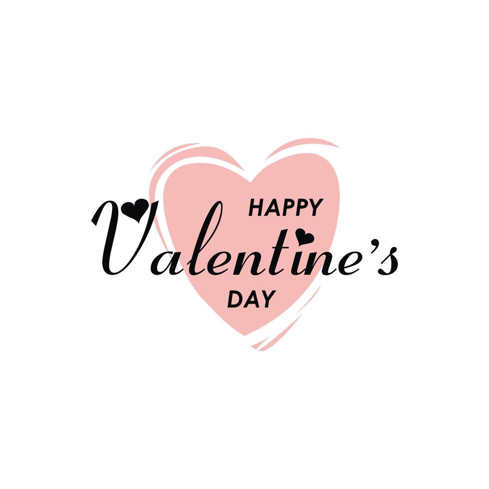 Happy Valentine's Day Vector Background with heart pattern and typography.