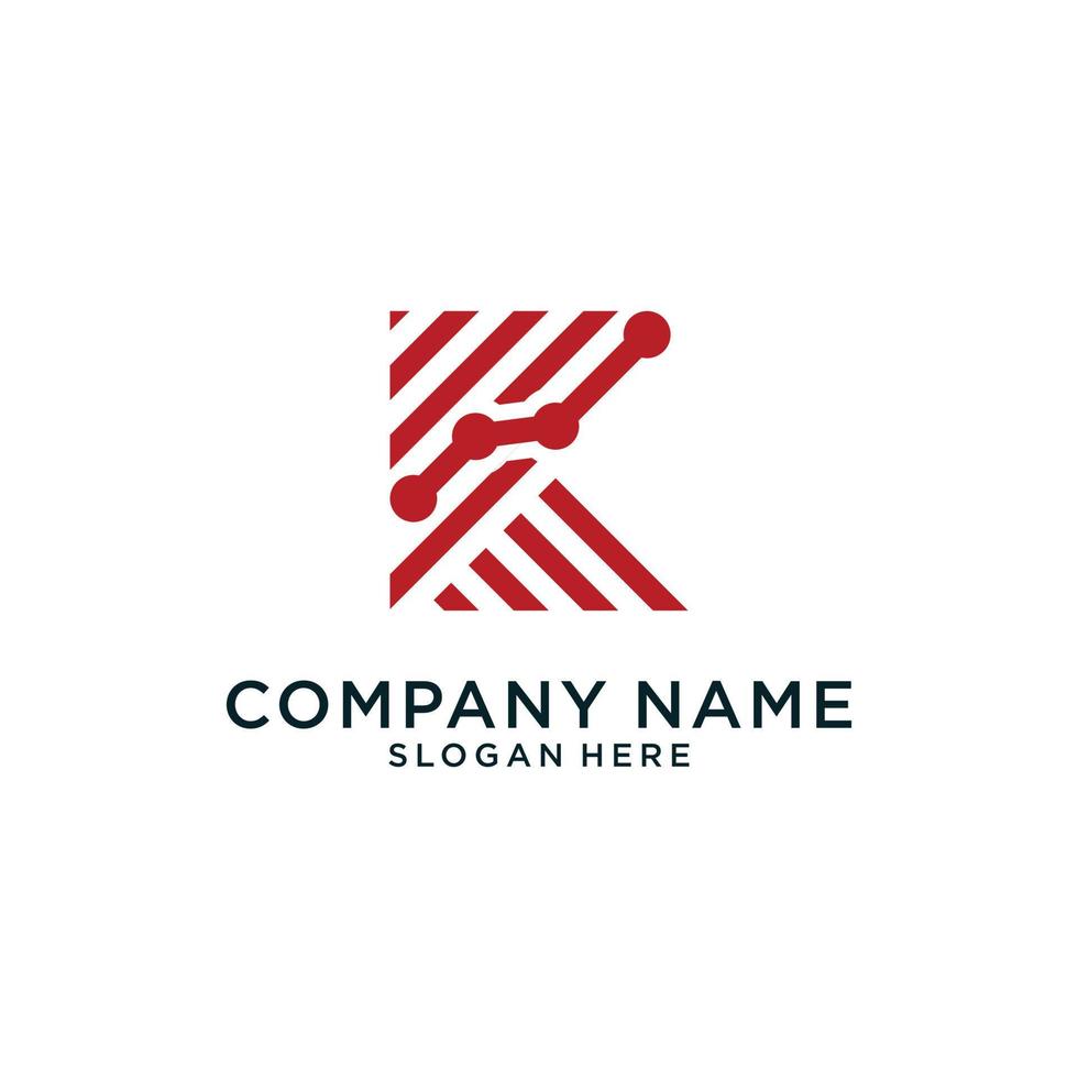 Initial K letter Logo design vector concept.