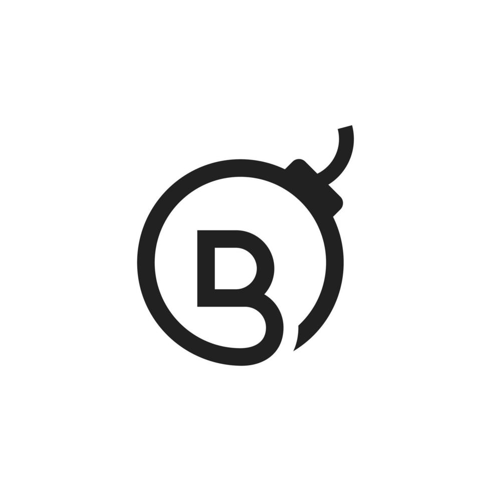 Initial letter B logo with Bomb vector design concept