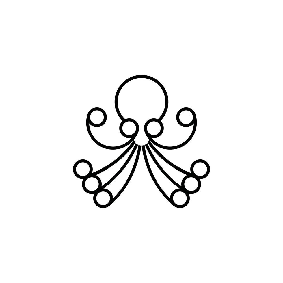 Ilustración de vector de diseño de logotipo de pulpo.