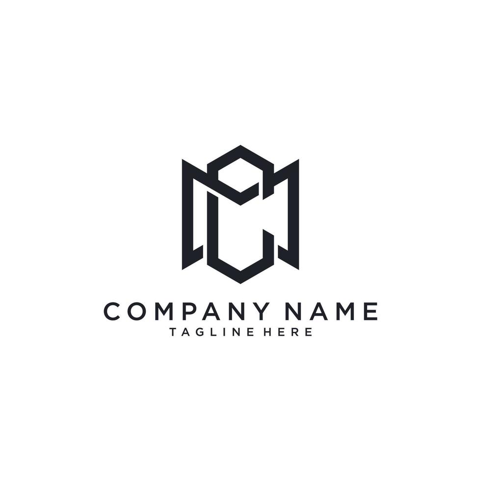 MC or CM initial Logo design Vector. vector