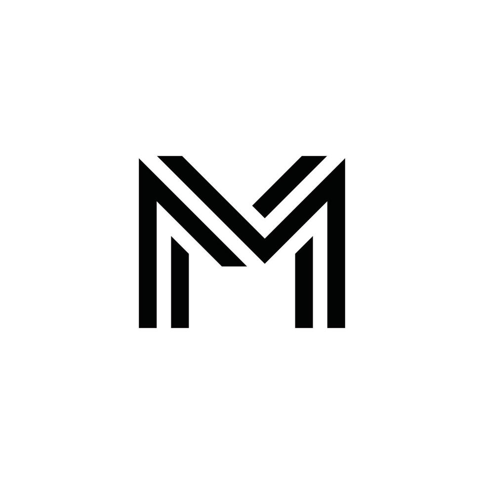vector de diseño de logotipo de letra inicial mm o m.