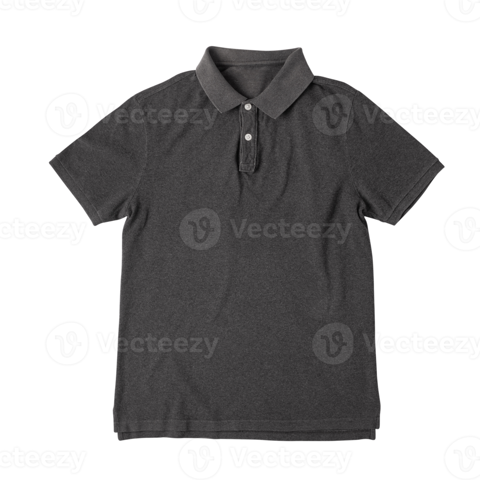 Realistic gray polo shirt mockup, Png file