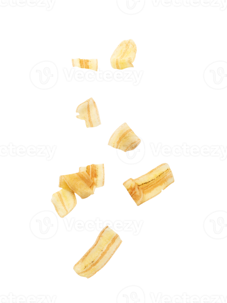 ritaglio di patatine di banana che cadono, file png