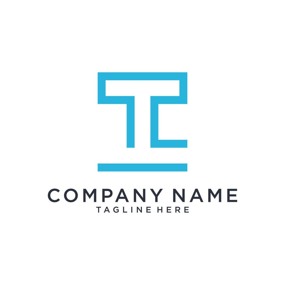 T initial letter logo design template vector. vector