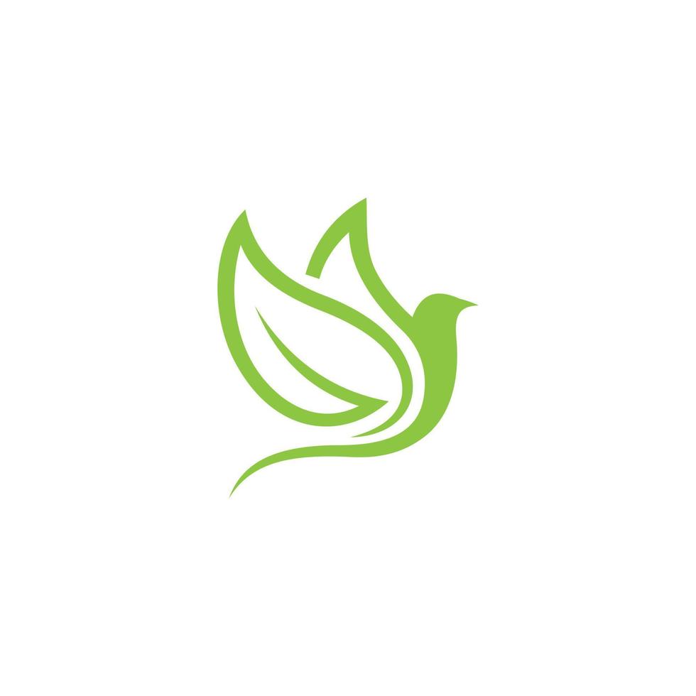 Bird vector logo design with leaf design vector concept.