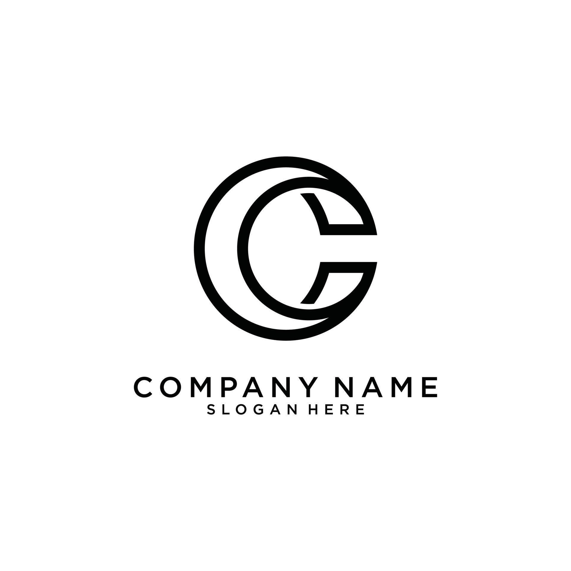 Initial letter C or CC logo design template. 8519354 Vector Art at Vecteezy